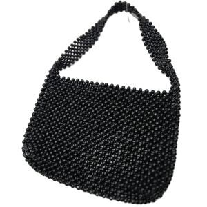 Black Beaded Shoulder Handbag NEW Boho Peasant Cottagecore